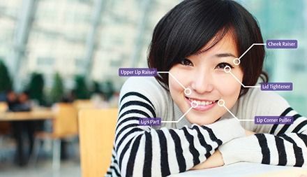 Asian Woman happy learning books Facereader