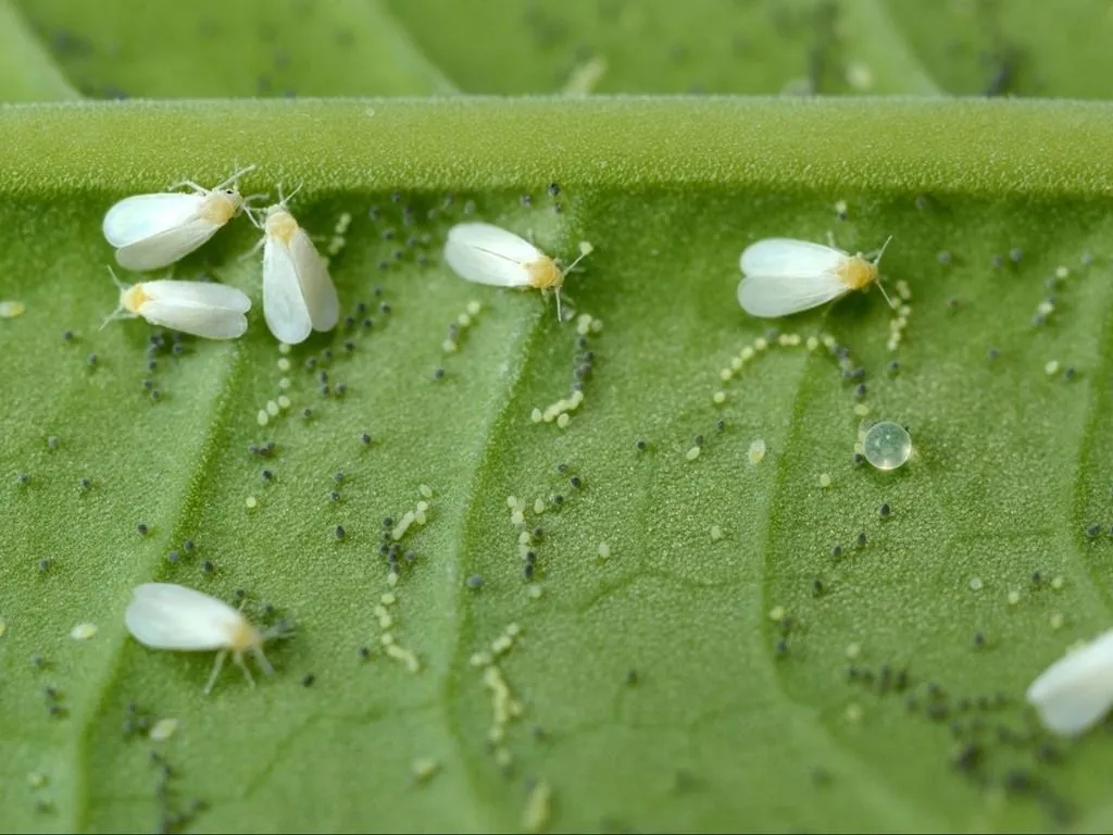 white flies on leaf