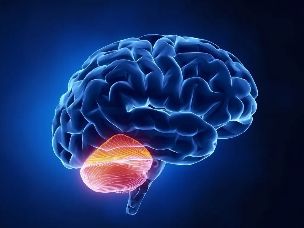 Illustration of brain with highlighted cerebellum