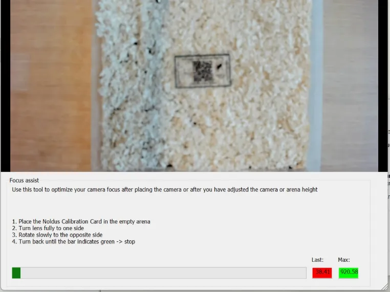 EthoVision camera focus